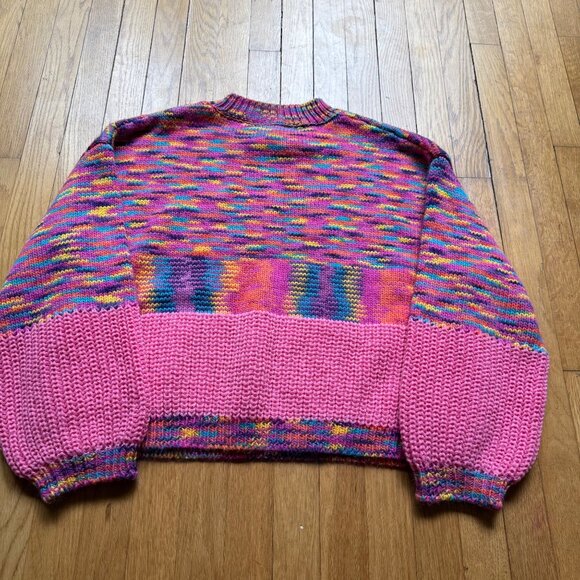 POL Size M Multicolor Pink Rainbow Colorful Confetti Boxy Oversized Sweater - Picture 16 of 16